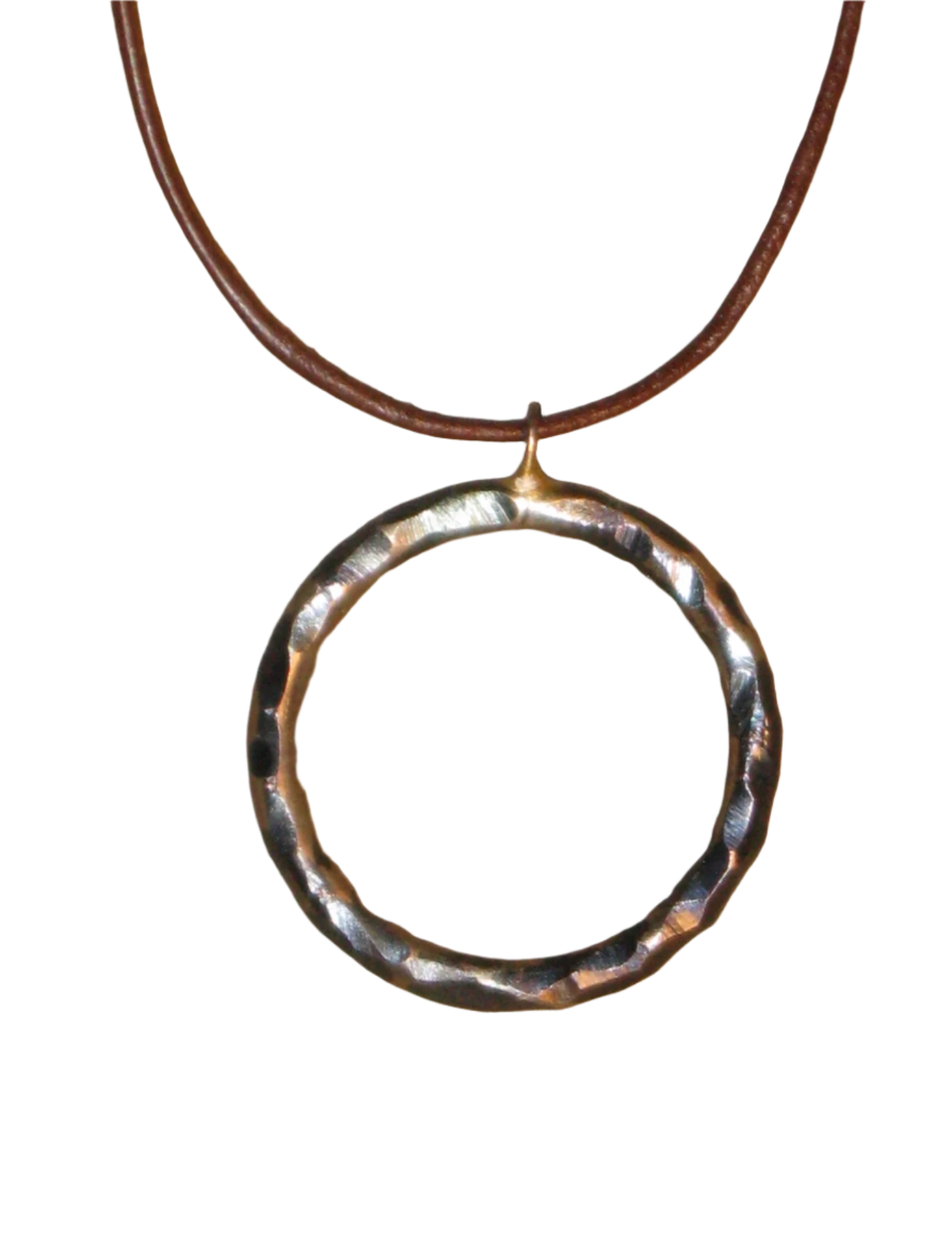 Hammered Circle Pendant Necklace